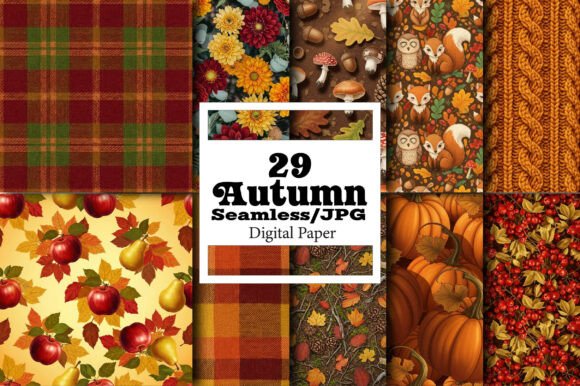 Autumn Pattern Digital Paper for Creative Projects