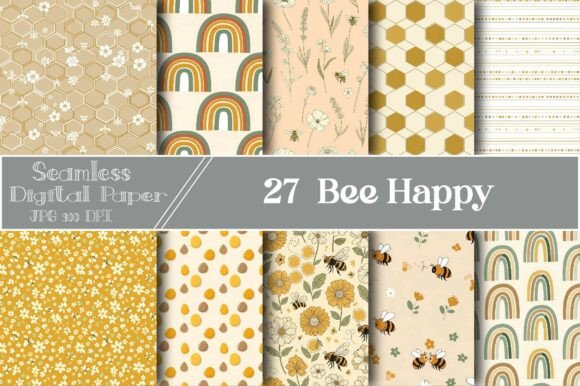 Bee Happy Digital Papers: A Burst of Creativity and Imagination