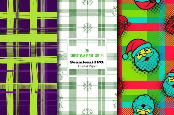 Christmas Plaid Seamless Papers – Set 31: A Versatile Design Solution