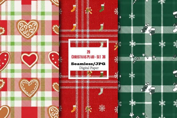 Christmas Plaid Seamless Papers – Set 36: A Versatile Design Resource for Creative Projects