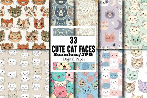 Cute Cat Faces for Creative Projects