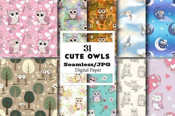 Cute Owls Seamless Digital Pattern: A Versatile Tool for Creative Projects