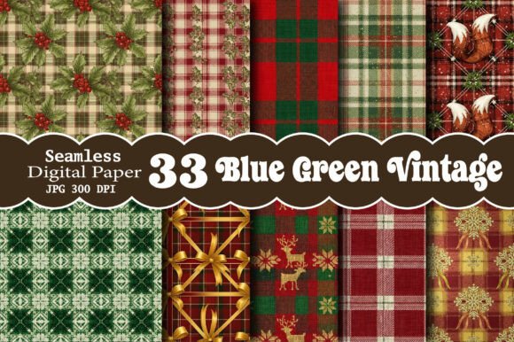 Discover the Versatility of Blue Green Vintage Plaid Digital Paper