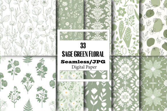 Discover the Versatility of Sage Green Floral Digital Paper Patterns