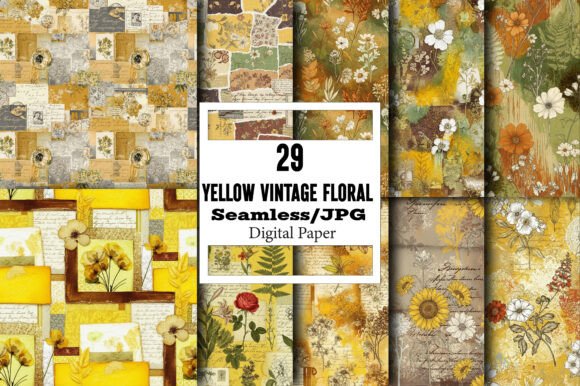 Discover the Versatility of Seamless Yellow Vintage Floral Paper