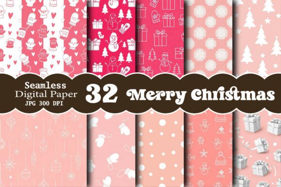 Embrace the Festive Season with the Merry Christmas Pattern - Pink White