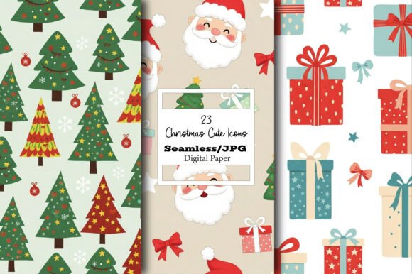Evaluating the Christmas Cute Icons Seamless Pattern