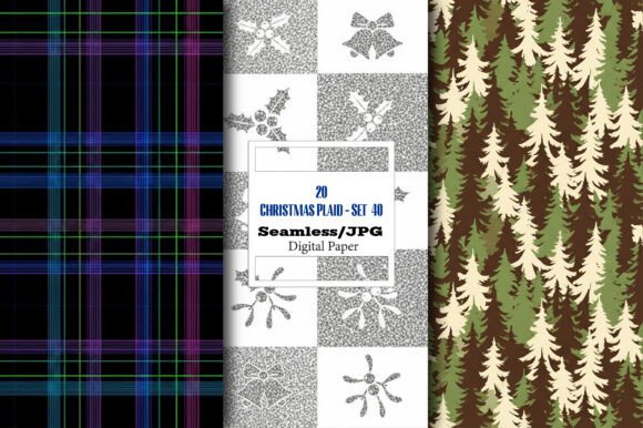 Explore Christmas Plaid Seamless Papers – Set 40