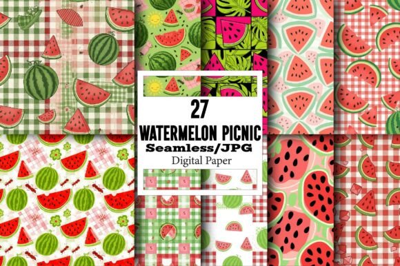 Explore Creative Possibilities with Watermelon Picnic Digital Papers