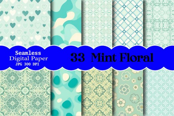 Explore Creativity with Mint Digital Papers Floral