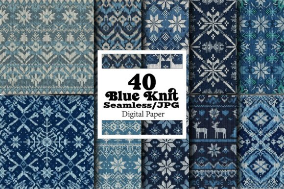 Explore the Versatility of Blue Knit Digital Seamless Paper