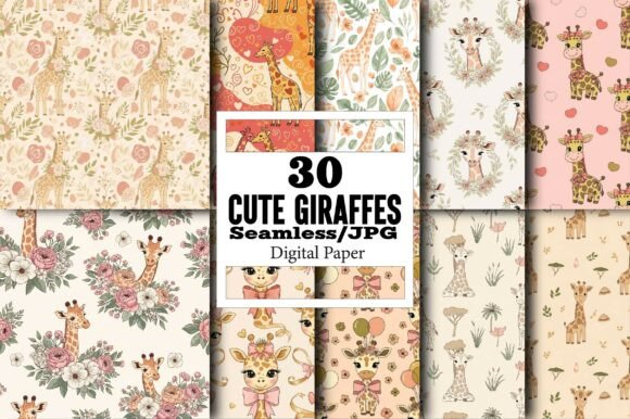 Explore the Versatility of Cute Giraffes Seamless Patterns