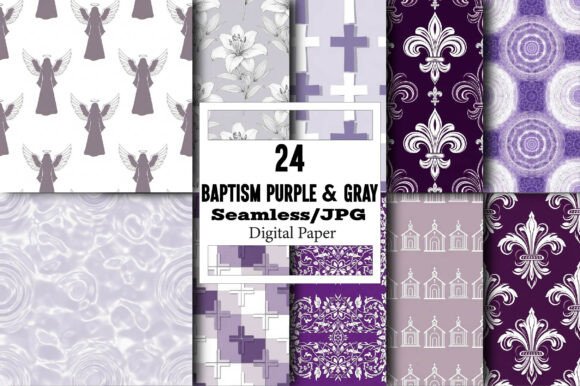 Exploring the Versatility of Baptism Purple Gray Digital Paper