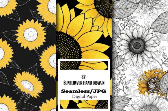 Exploring the Versatility of Sunflower Hand Drawn Digital Papers