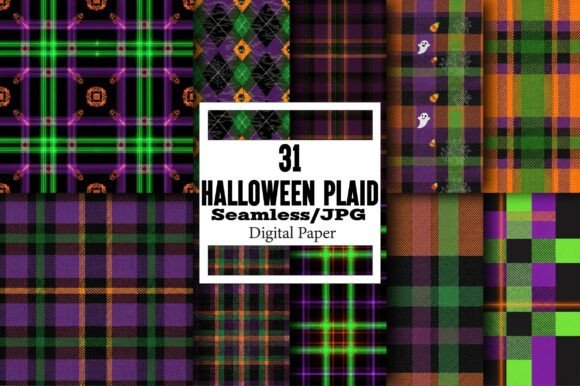 Halloween Plaid Digital Papers: Versatile & Stylish