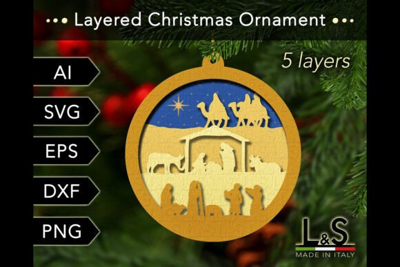 Layered Nativity Ornament: A Creative Holiday Design
