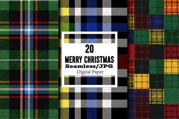 Merry Christmas Plaid Pattern Set 20