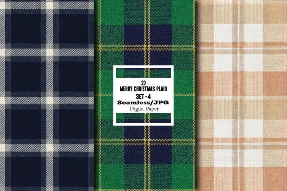 Merry Christmas Plaid Pattern – Set 4: A Versatile Digital Graphic Resource