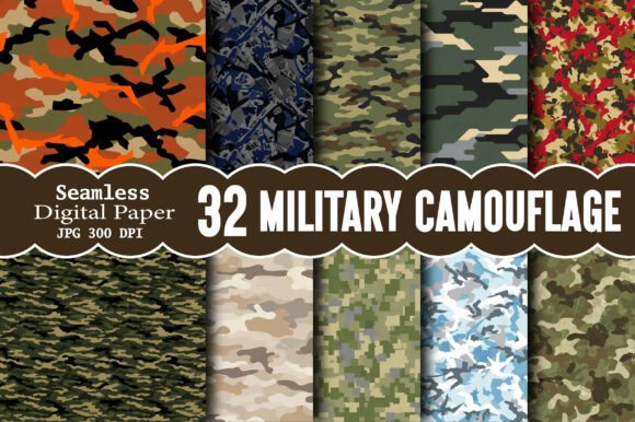 Military Camouflage Seamless Pattern Set: Versatile and Stylish for Any Project