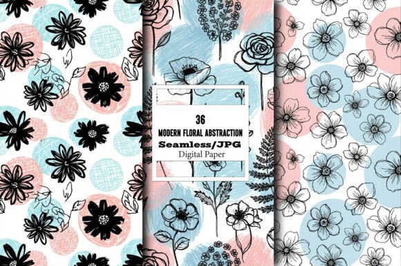 Modern Floral Abstraction: A Versatile Digital Asset for Creative Projects