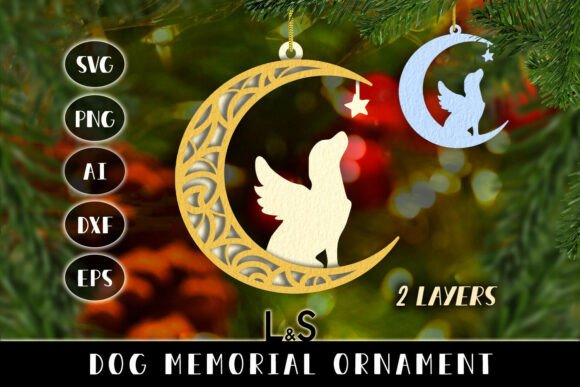 Personalize a Dog Memorial Christmas Ornament