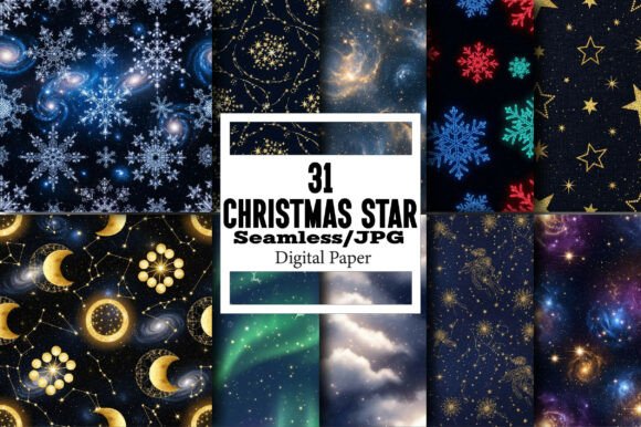 Seamless Christmas Star Digital Paper: A Versatile Tool for Creative Projects