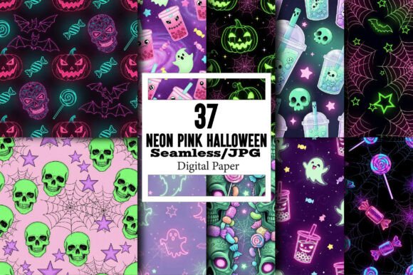 Unleash Creativity with Neon Pink Halloween Papers