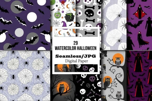 Unleash Your Creativity with Watercolor Halloween Digital Paper