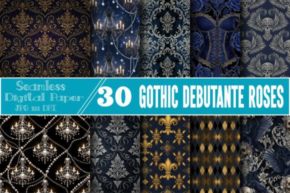 Unlock Your Creative Potential with Gothic Debutante Roses Digital Papers