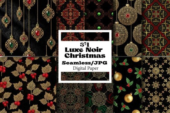Unlock Your Creativity with Luxe Noir Christmas Digital Papers