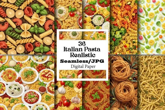 Unlocking Creativity with Italian Pasta Realistic Digital Paper