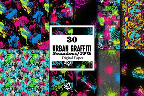 Urban Graffiti Seamless Digital Pattern: A Versatile Tool for Creative Projects