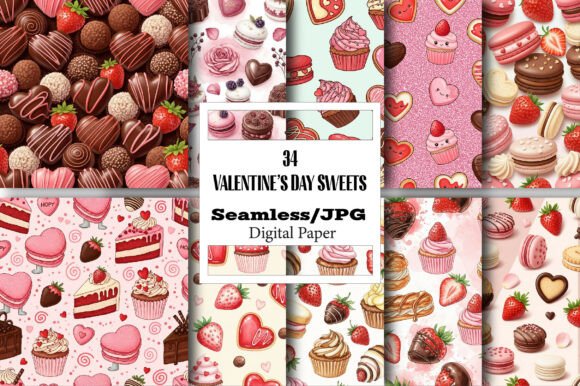 Valentine's Day Sweets Digital Pattern: A Versatile Design for Creative Projects