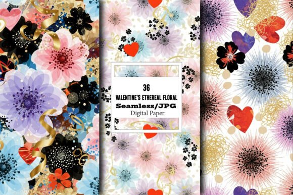 Valentine's Ethereal Floral: A Whimsical Design Asset